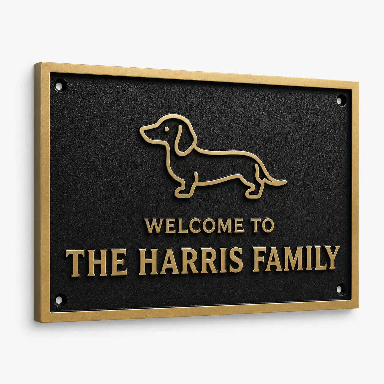Engraved brass house address number sign
