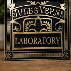 Premium brass name sign with black and silver engraving