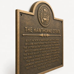 Bronze historic house plaque with personalized engraving