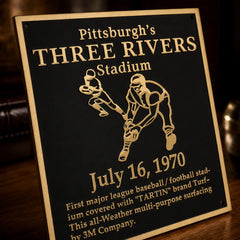 Custom brass plaque with black and gold engraved finish for home or office