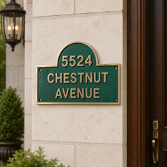 Personalized brass door plaque with engraved name