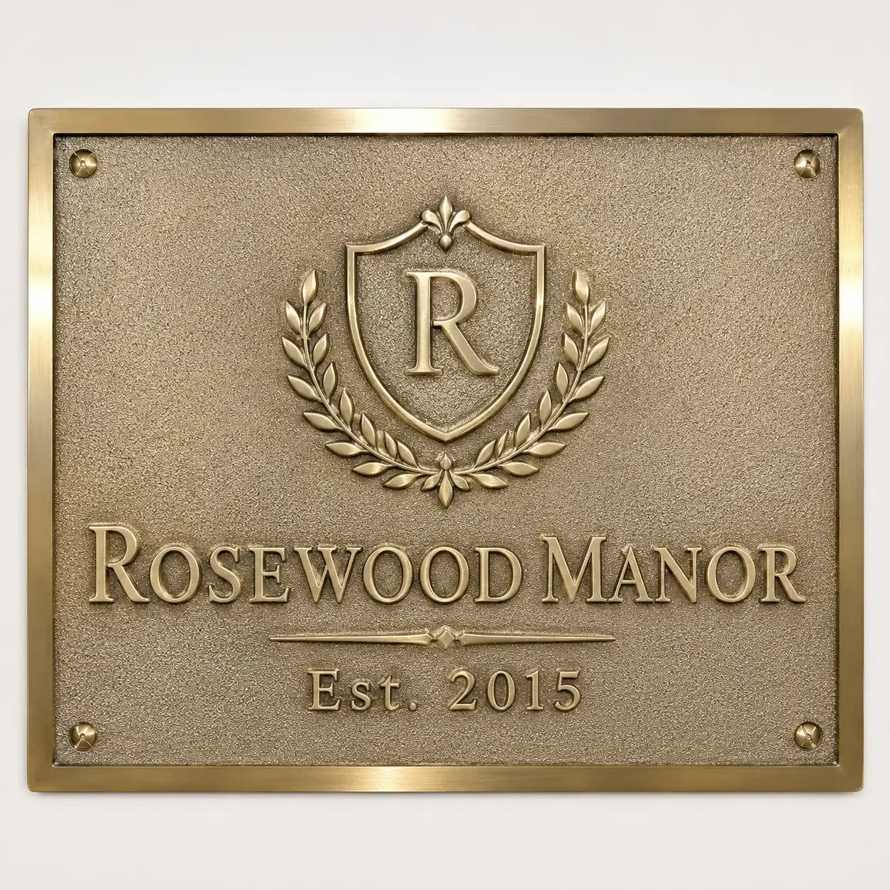 Premium brass name and address plaque for home