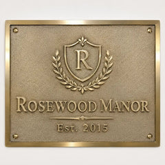 Premium brass name and address plaque for home