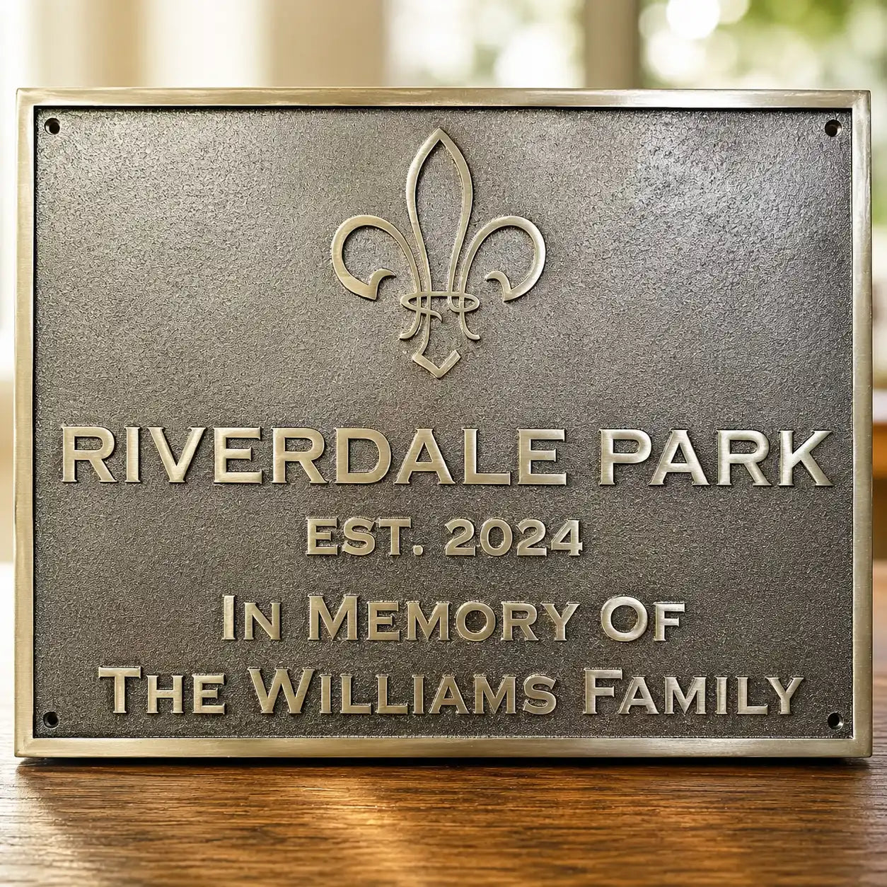 Solid brass address plaque with personalized engraving for home