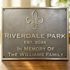 Solid brass address plaque with personalized engraving for home