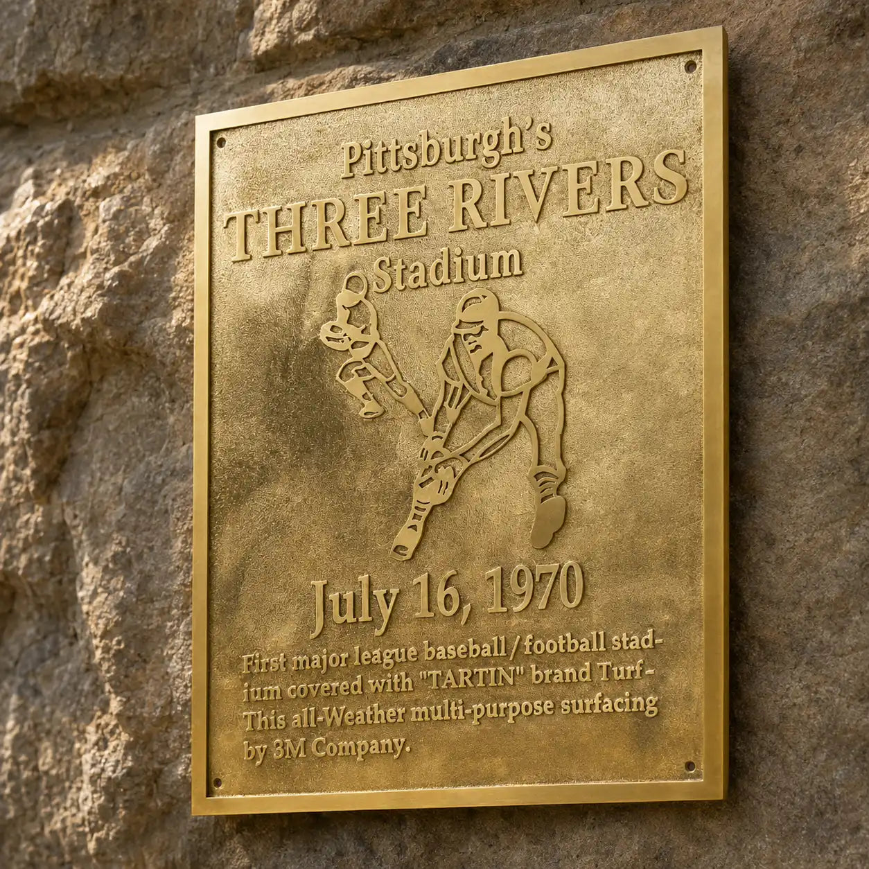 Engraved brass plaque available in black and gold or gold finish