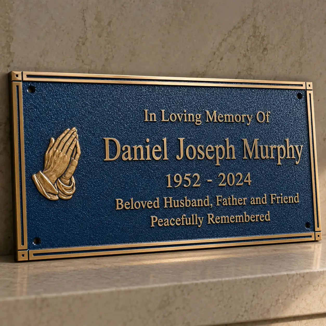 Engraved memorial brass plaque for lasting remembrance