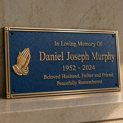 Engraved memorial brass plaque for lasting remembrance