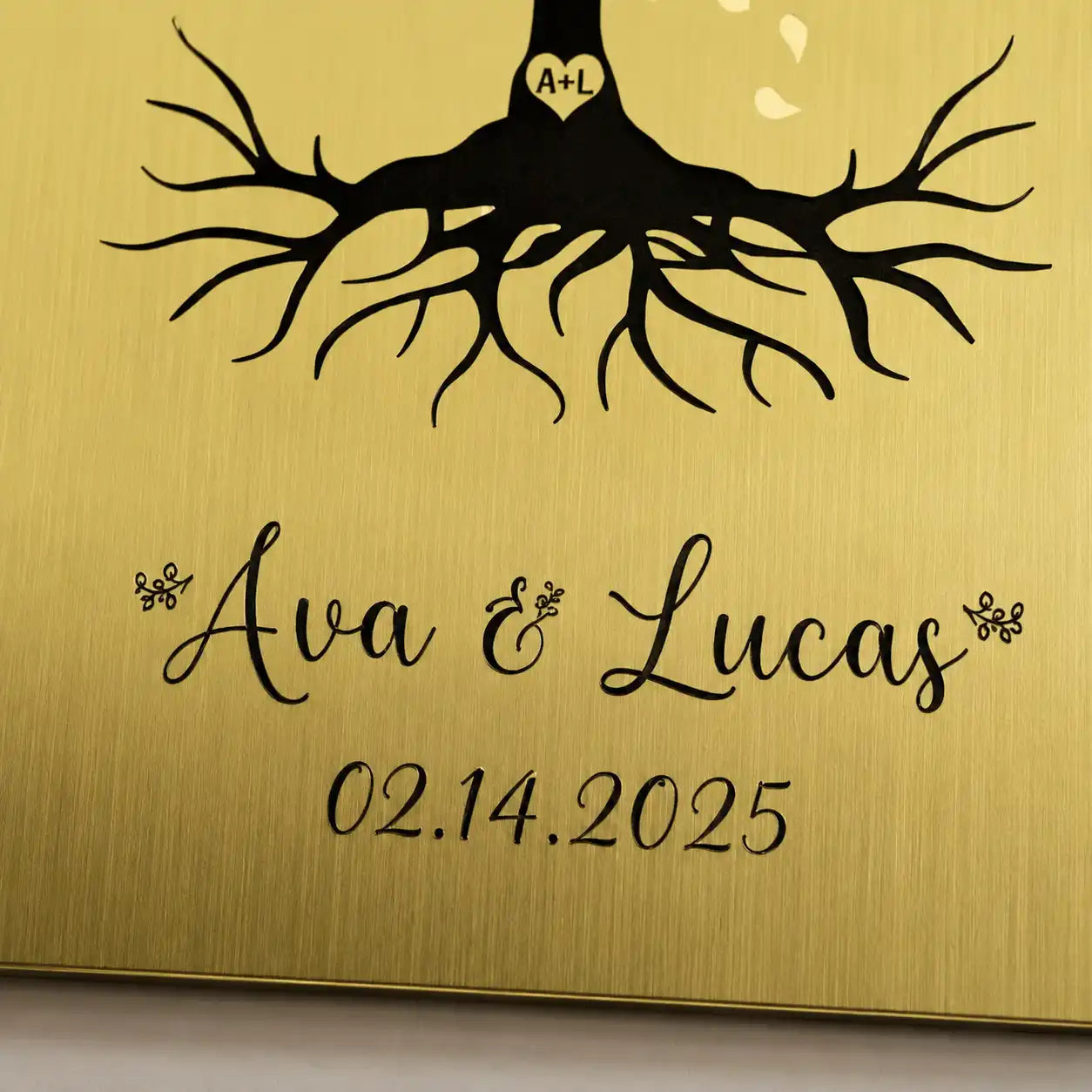 Brass remembrance plaque with personalized engraving