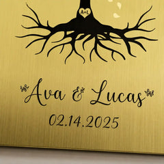 Brass remembrance plaque with personalized engraving