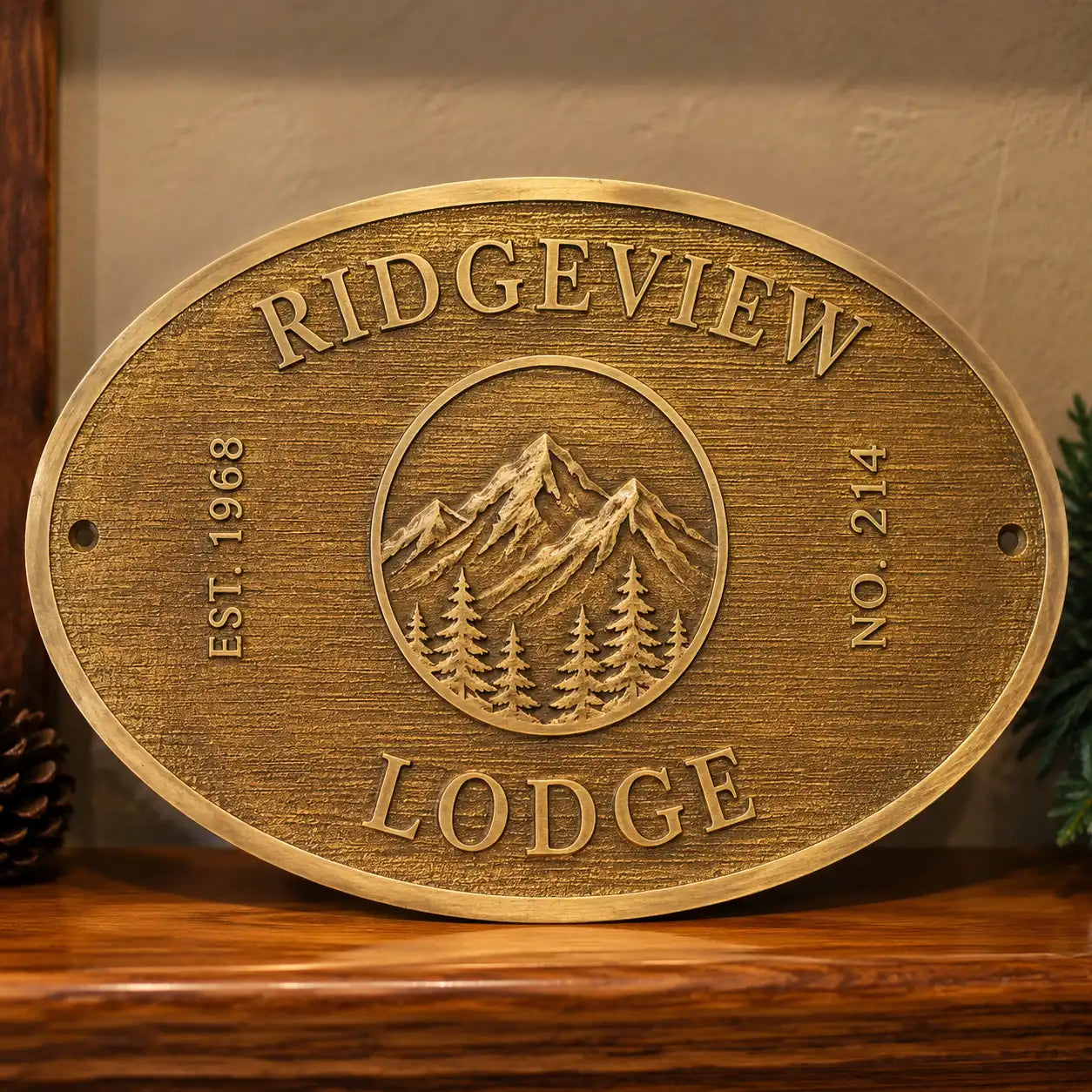 Elegant bronze address plaque for home or office entrance