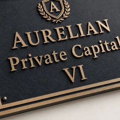 Handcrafted brass house number plate for elegant home entrance display