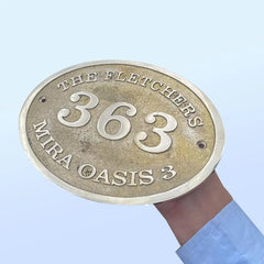Address Number Oval Shape Brass Plaque Plates OSBP125