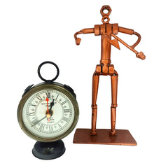 Horloge de bureau sculpture en laiton ADC0056