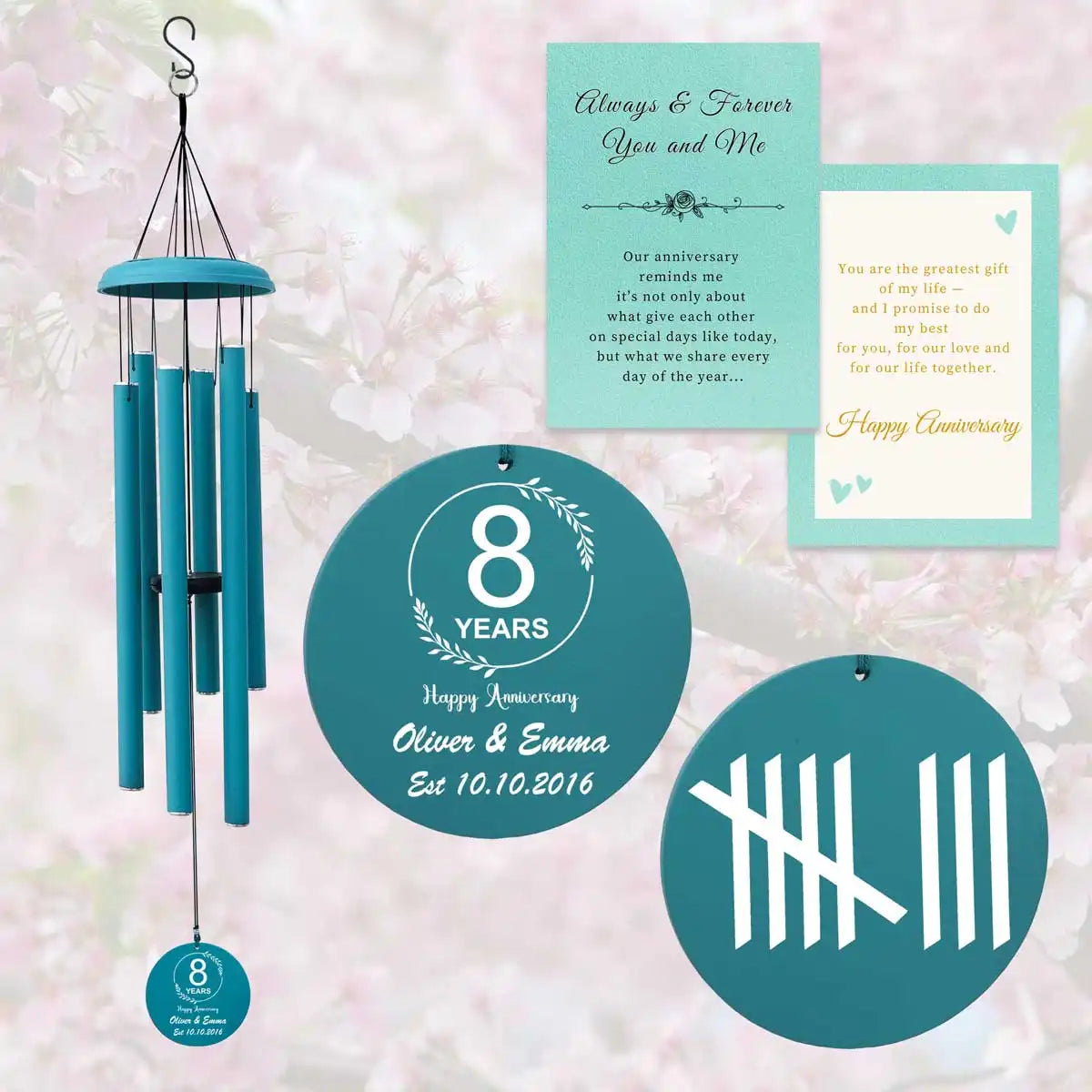 Celebrate your 8th anniversary with our beautiful wind chimes