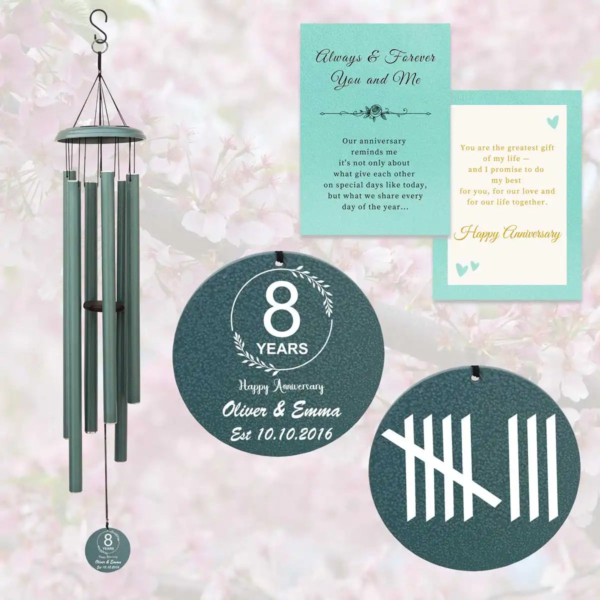 Celebrate your 8th anniversary with our beautiful wind chimes