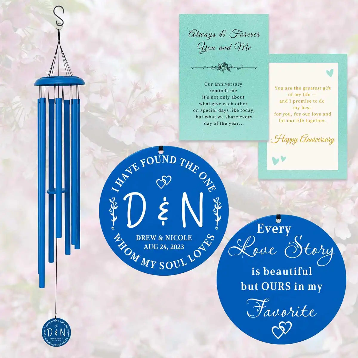 personalized anniversary wind chimes