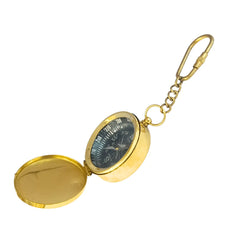 Compass Brass Key Ring Keychain BCKR55