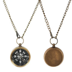 Antique Brass Compass Necklace CN106