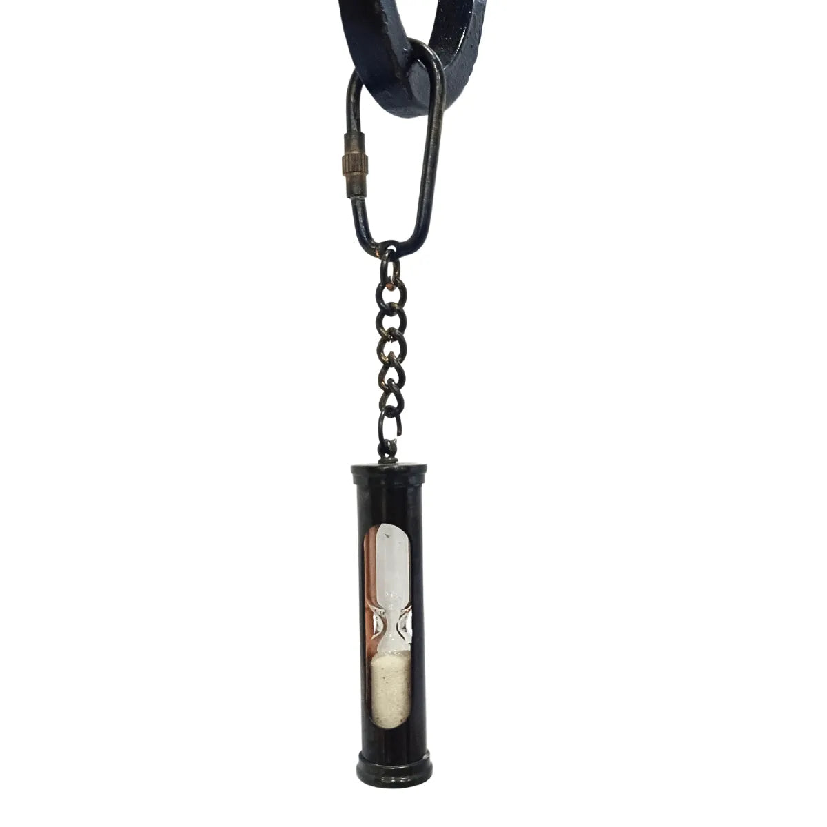 Antique Bronze Sand Timer Brass Key Ring Keychain ABST18