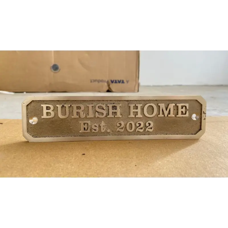 Brass Personalized Plaque for Home