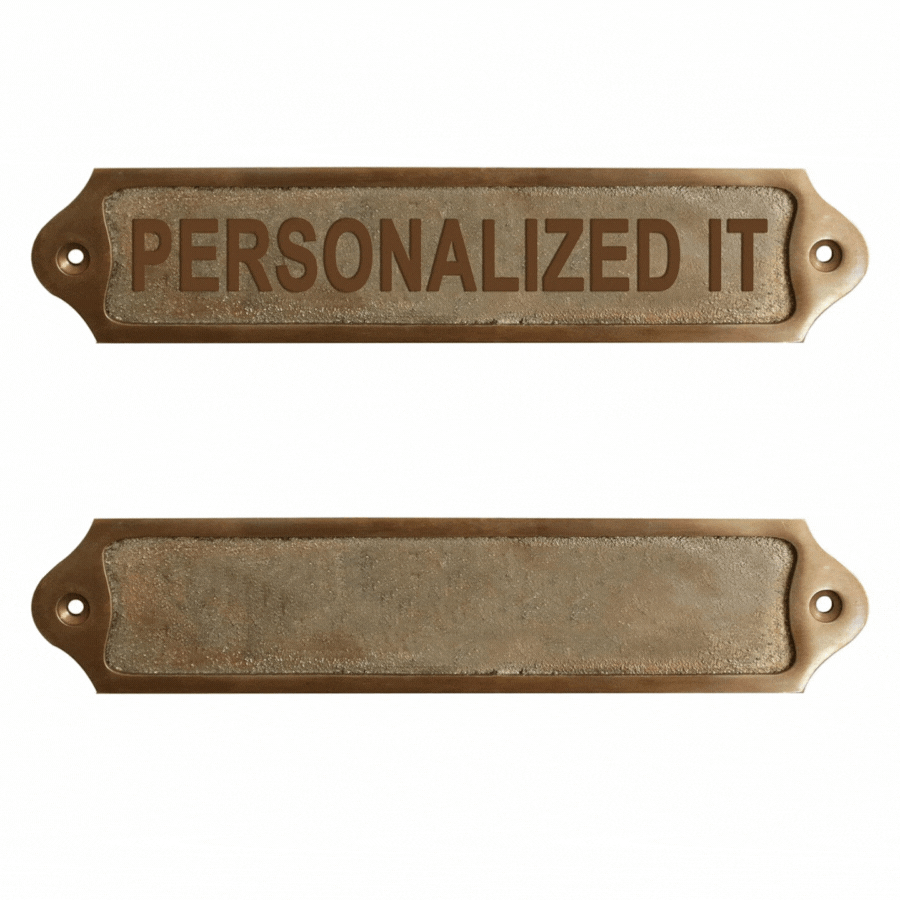 Vintage Style Brass Door Plaque – Antique Finish