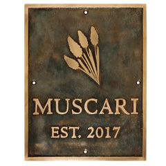 Engraved brass address sign vintage style
