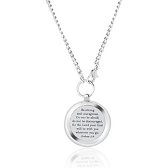 Be Strong and Courages Engrave Compass Locket ECL102