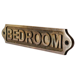 Bedroom Brass Door Sign