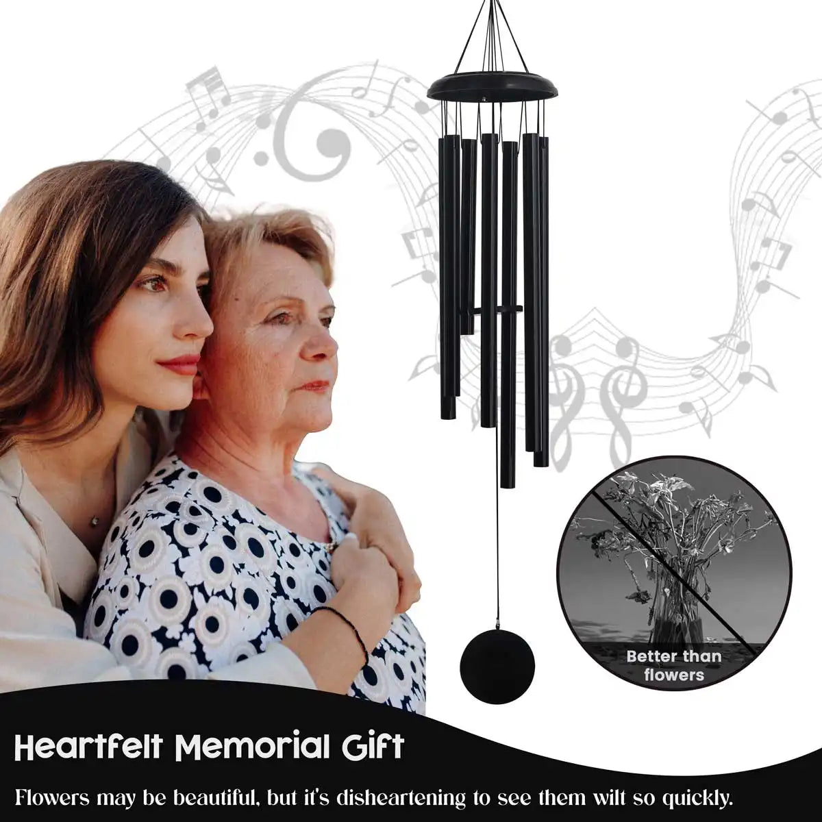 Personalized Memorial Wind Chime  with two women