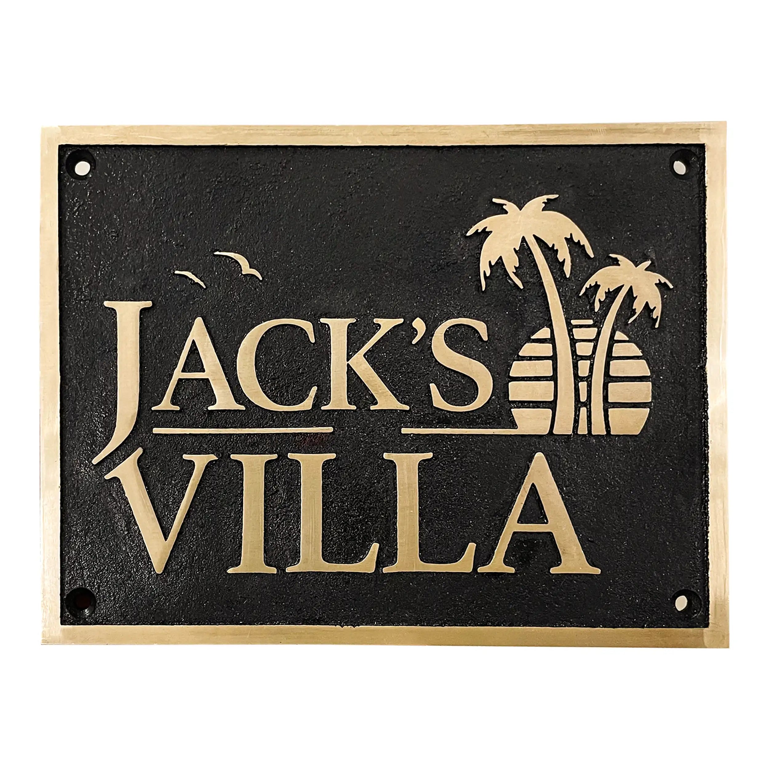 Black Background Brass Plaque