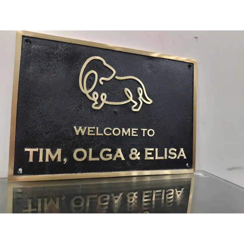 Brass Nameplate Matte Black Finish