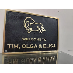 Brass Nameplate Matte Black Finish