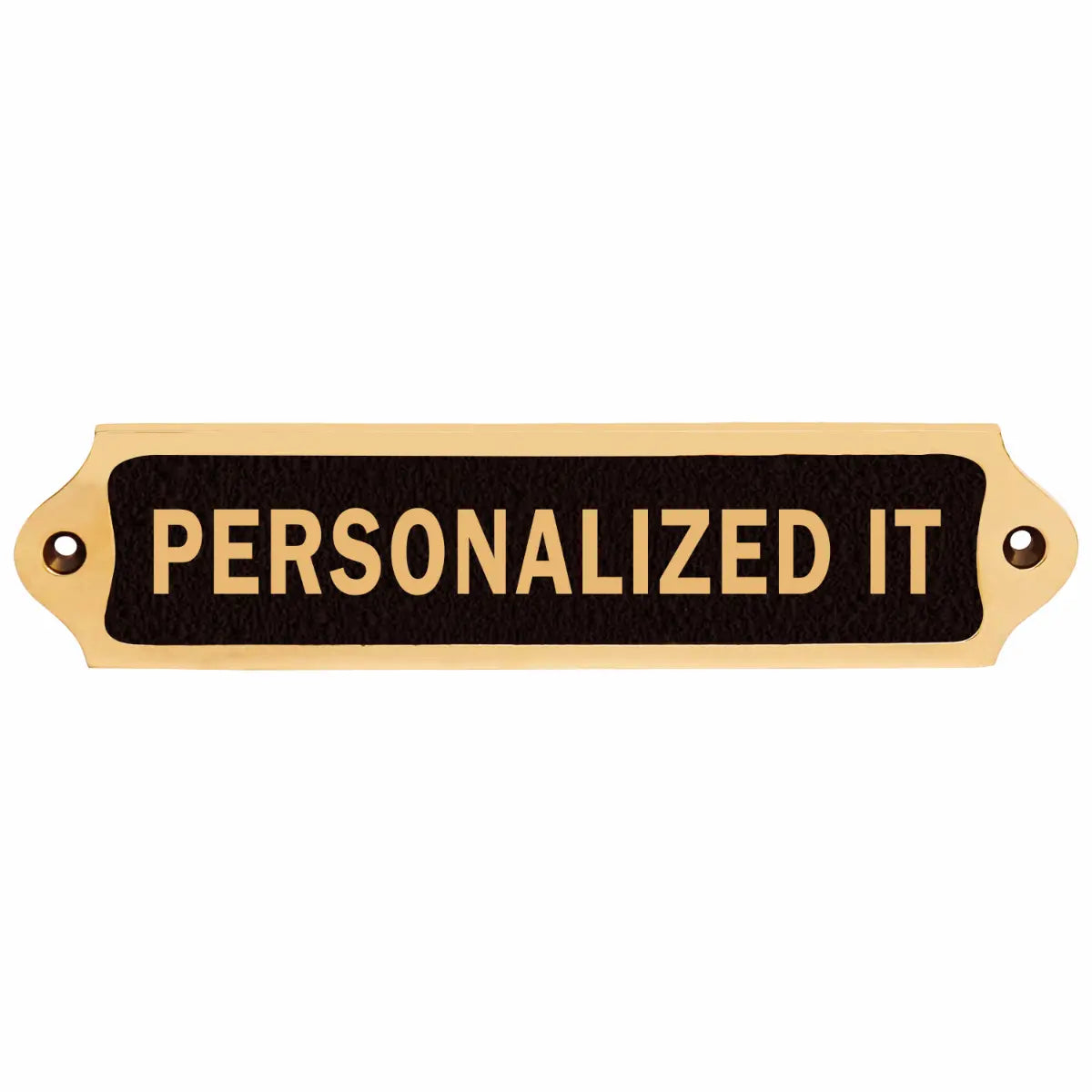 Custom Brass Door Sign in Black Finish