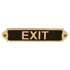Antique Exit Sign Black Finish – Brass Door Sign
