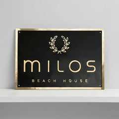 Brass Address Plaque – Custom Engraved Plaques in Black Finish