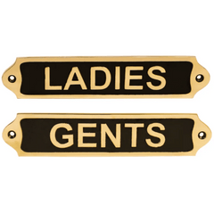 Black and gold gents door sign