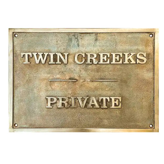 Design your own custom brass address plaque with a stunning antique finish. High-quality craftsmanship and personalized designs available