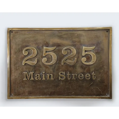 Placa de latón con número de dirección de casa BAP127