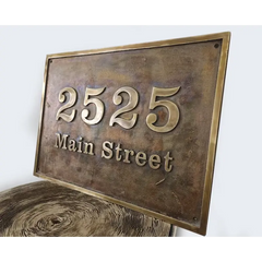 Brass House Address Number Plaque Plate BAP127