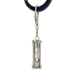 Porte-clés en laiton avec minuterie de sable argenté, porte-clés STK21