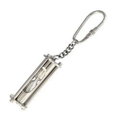 Porte-clés en laiton avec minuterie de sable argenté, porte-clés STK21