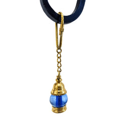 Blue Lantern Color Oil Lamp Brass Key Ring Keychain BLK25