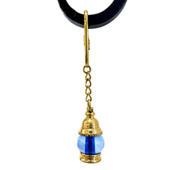 Blue Lantern Color Oil Lamp Brass Key Ring Keychain BLK25