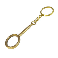 Magnifying Glass Brass Key Ring Keychain MGBK36