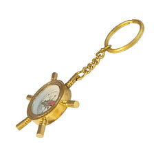 Ship Wheel Compass Brass Key Ring Keychain SWK45