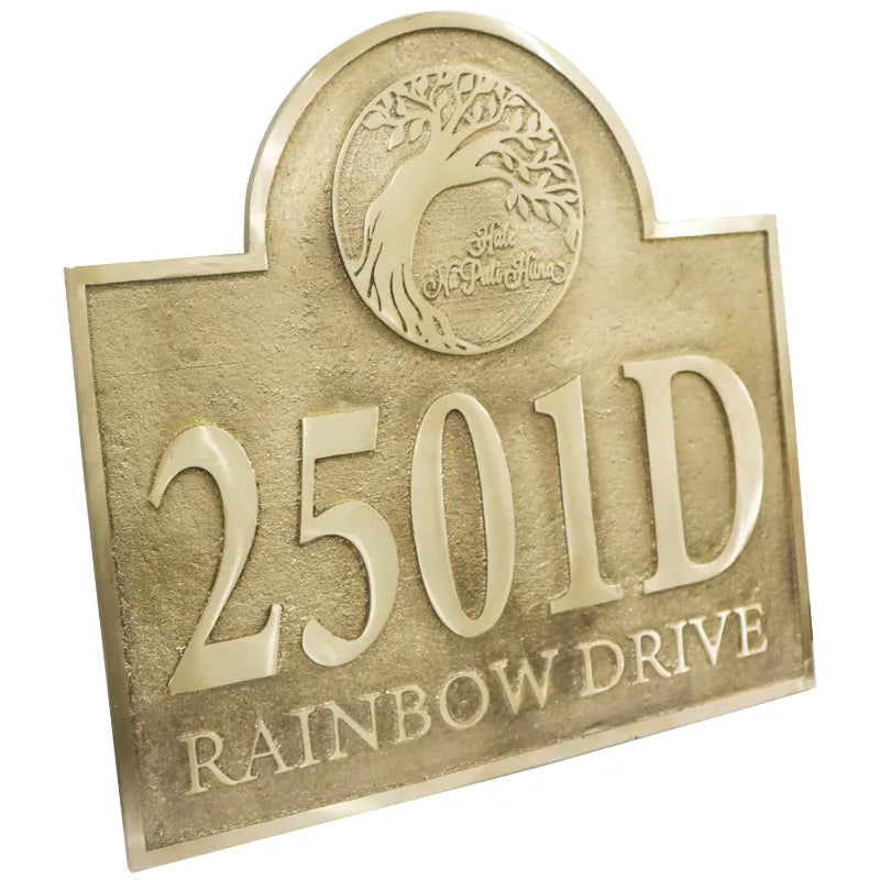 brass house number plaque