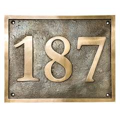 Brass House Number Plaque – Personalized Engraved Address Sign