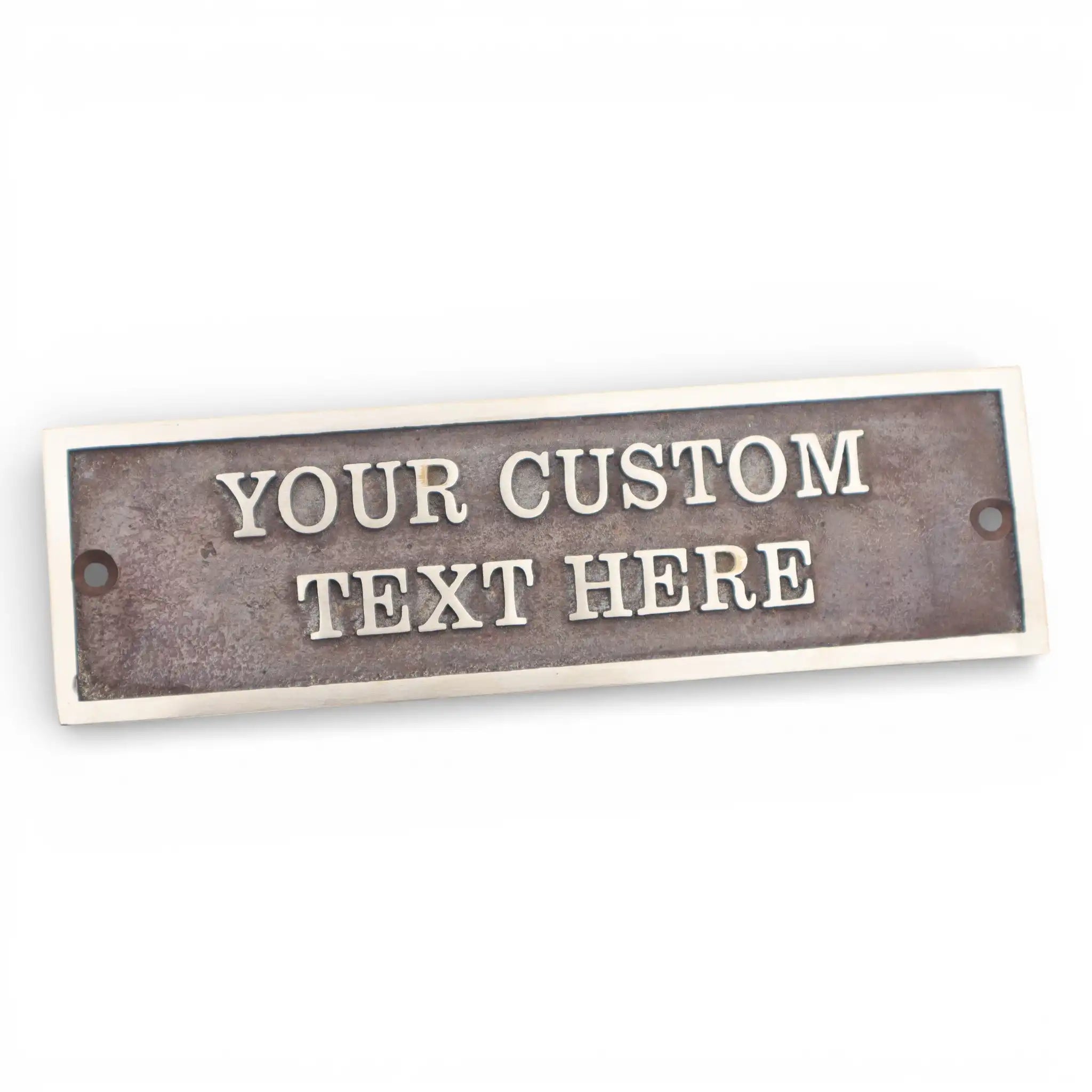 Custom text sign with placeholder text 'YOUR CUSTOM TEXT HERE' on a white background
