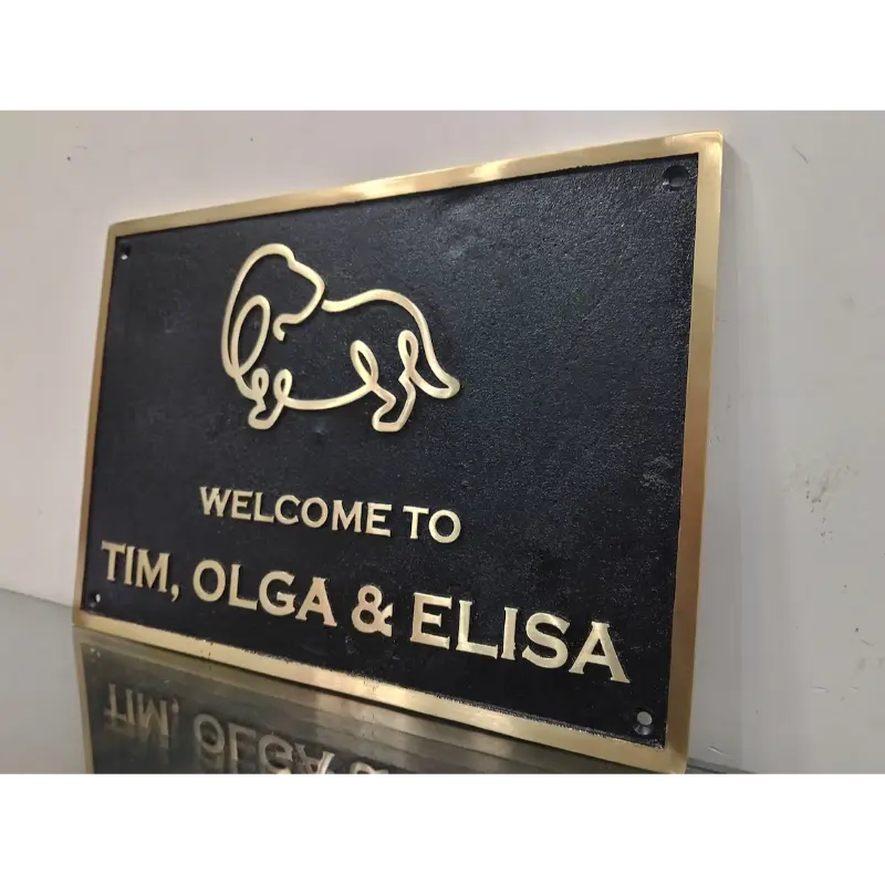 Personalized Black Brass Door Sign